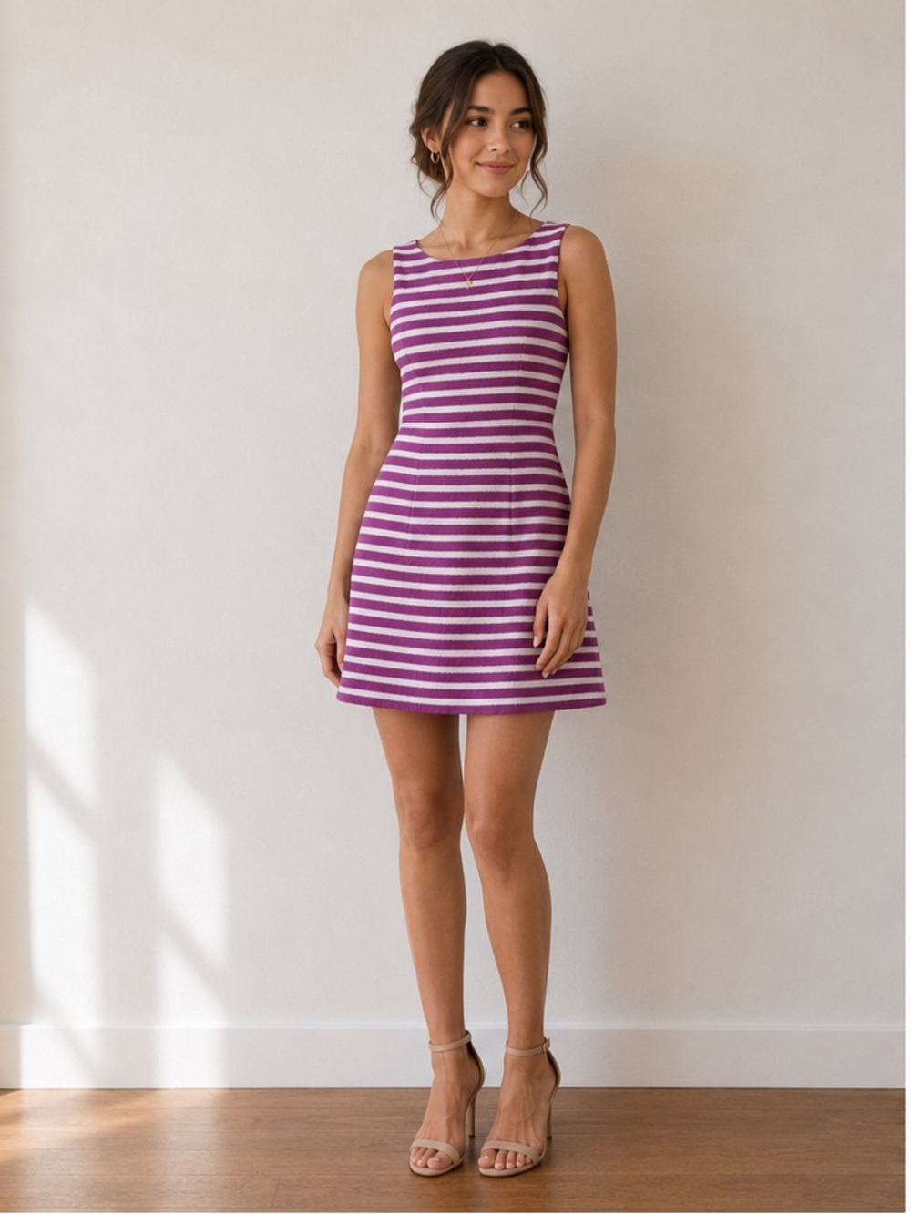 Halogen Striped Sleeveless Dress